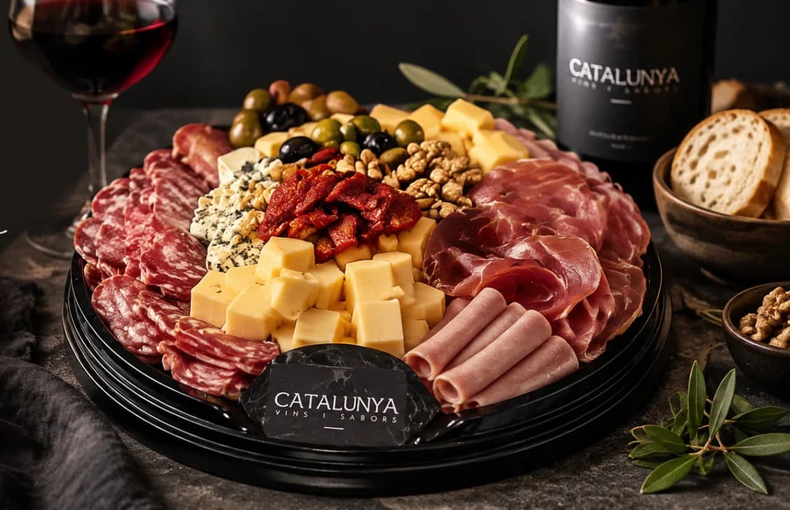 Picada Catalunya con fiambres, quesos, aceitunas y frutos secos